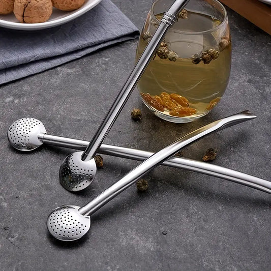 Stainless Steel Drink Straw, Drinking Filter Straw, Reusable Colorful Tea Coffee Cocktail Straw Strainer, Bombilla Straw